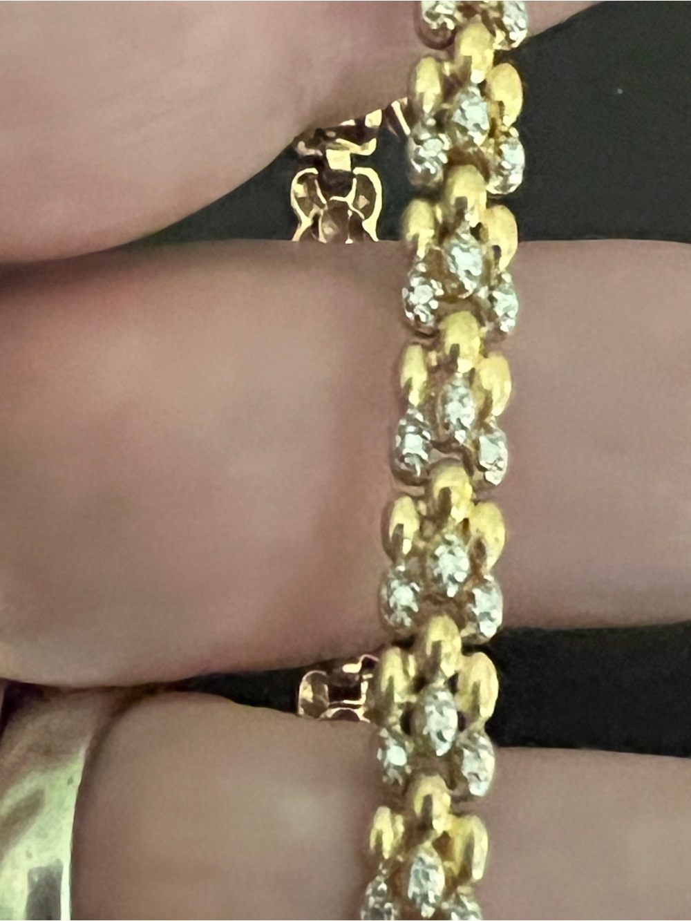 Vintage Gold Over Sterling Silver Two Tone  Panther Link Bracelet Size 7 9grams - Picture 8 of 12